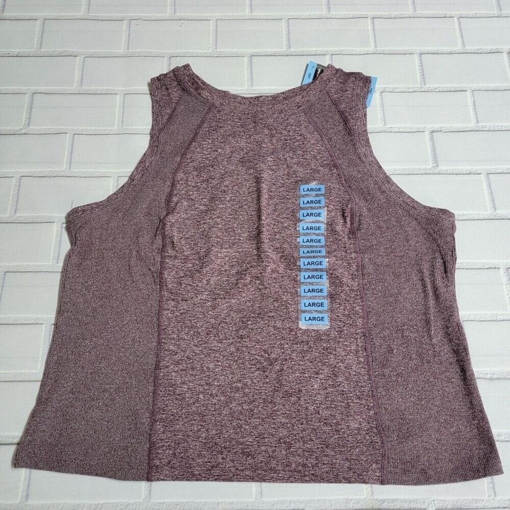Member's Mark Soft Ribbed Cropped Tank Top Women's Size Large Purple